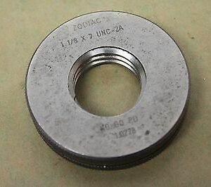 Zodiac 1 1/8" x 7 Tpi UNC 2A NO GO Screw Thread Ring Gauge ME628