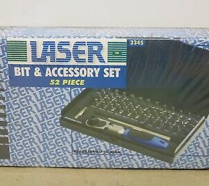 New Laser Tools No. 3345 52 Piece Bit & Accessort Ratchet Set Torx Hex Pz
