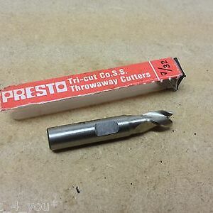 Presto 7/32" Side Lock 3 Flute Slot Drill Milling Cutter 1/4" Shank (v) MC13