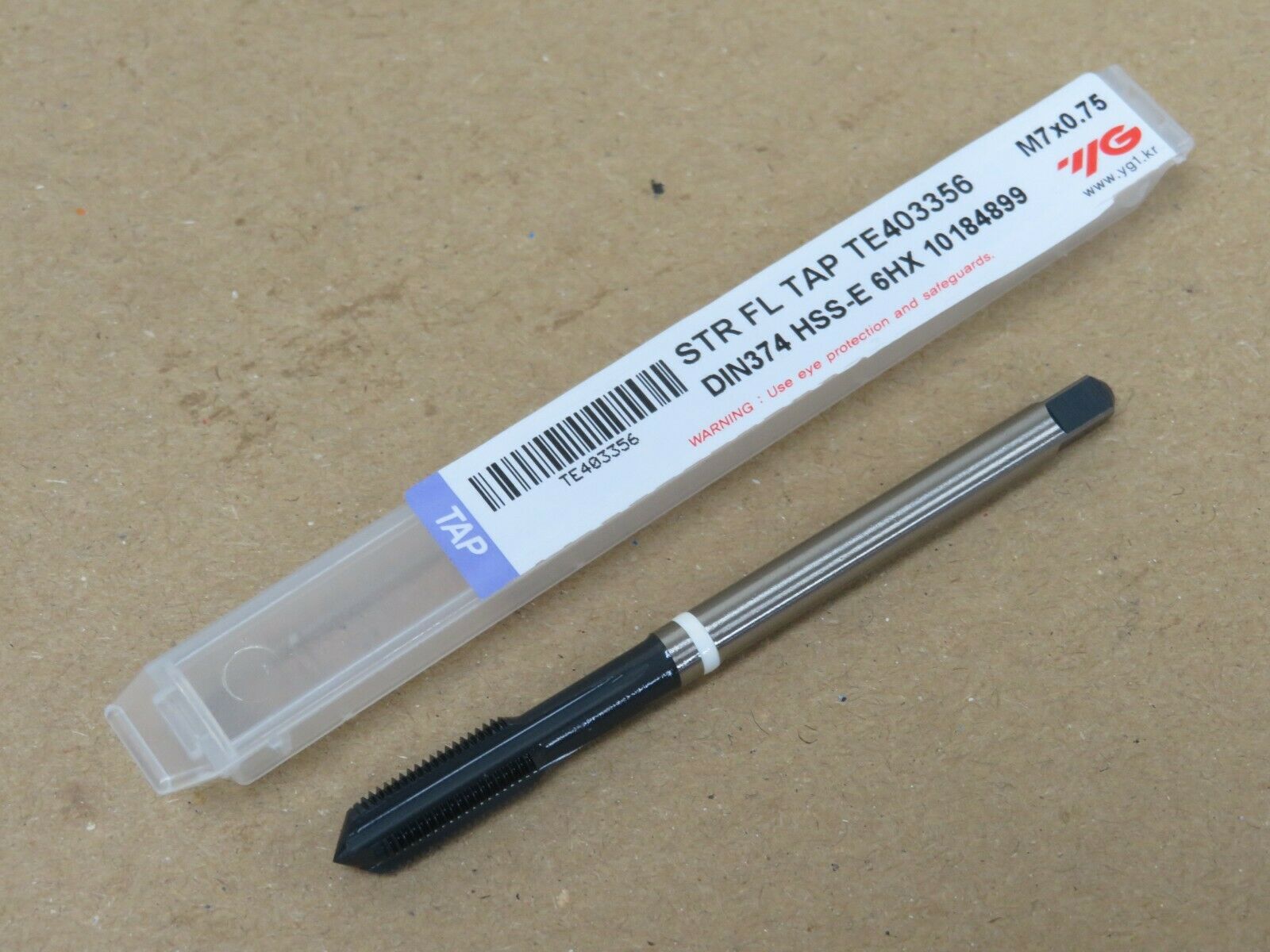 YG1 M7 x 0.75mm Metric Fine HSSE Straight Flute Machine Tap for Cast Iron