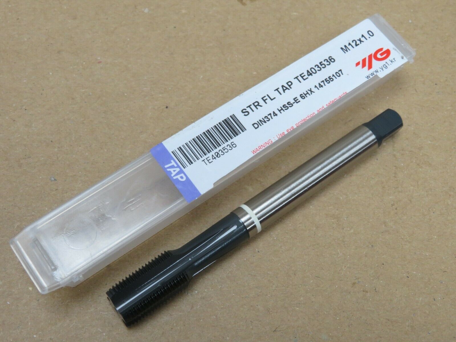 YG1 M12 x 1 Metric Fine HSSE Straight Flute Machine Tap for Cast Iron