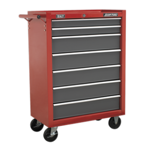 American PRO® Rollcab 7 Drawer - Red/Grey