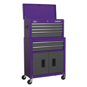 American PRO® Topchest & Rollcab Combination 6 Drawer - Purple/Grey