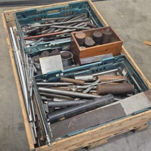 Pallet of Raw Material M2 Tool Steel, Ground Stock, Nylon, Hex Bar, Stainless